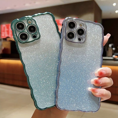 Shimmer Case With Creative Wave Edge