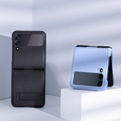 Galaxy Z Flip3 Luxury Leather Kickstand Case