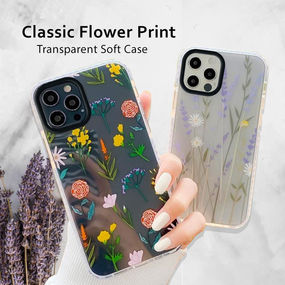 Classic Flower Print Soft TPU Case