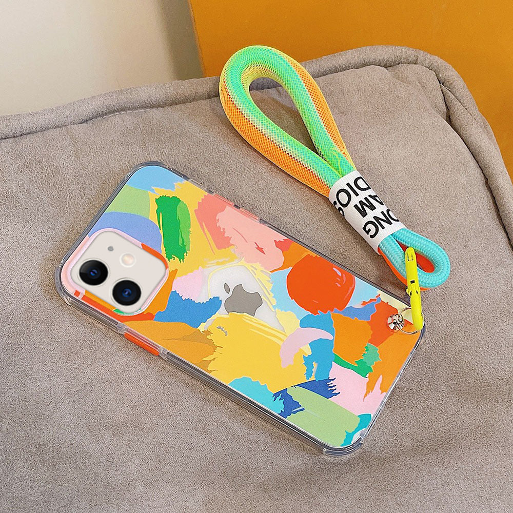 Aesthetic Artsy Painted Soft TPU Case With Lanyard