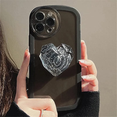 Crystal Heart Pop Socket Case