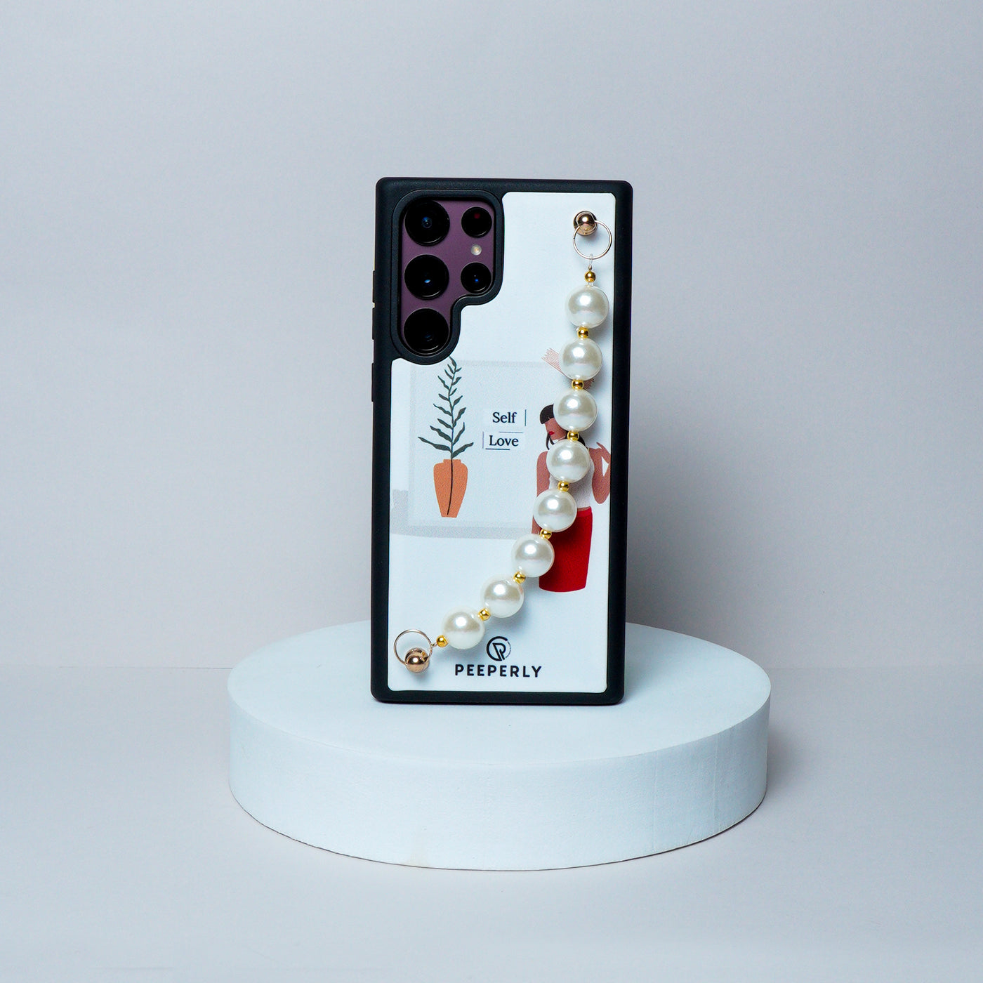 Aesthetic Self Love Case with Bracelet Chain - Samsung