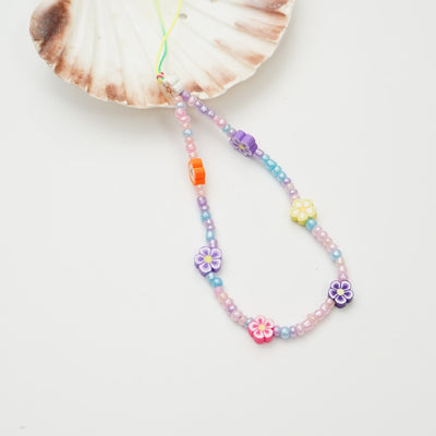 Floral - Multi Color Beaded Phone Charm