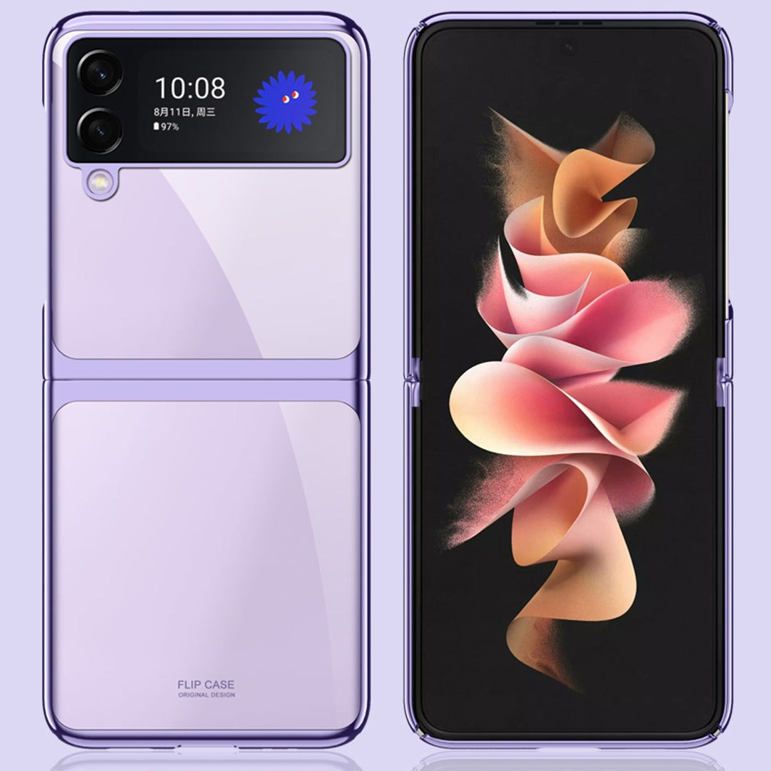 Galaxy Z Flip3 Transparent Glitter Case