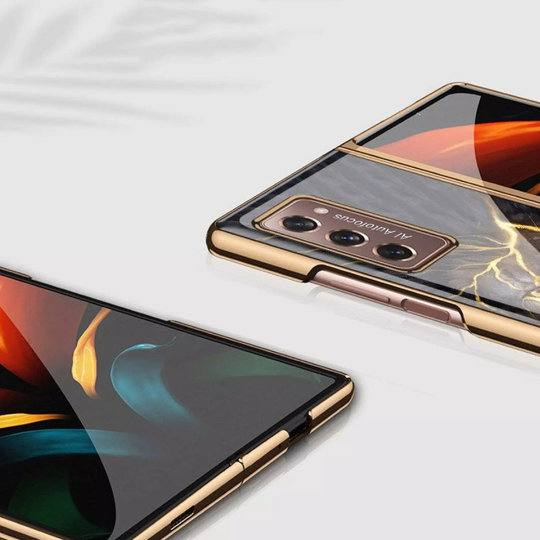 Galaxy Z Fold2 Lion Pattern Glass Case