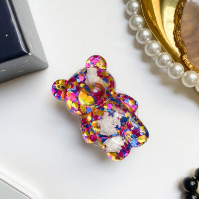 Spangled Glitter Teddy Bear Pop Socket