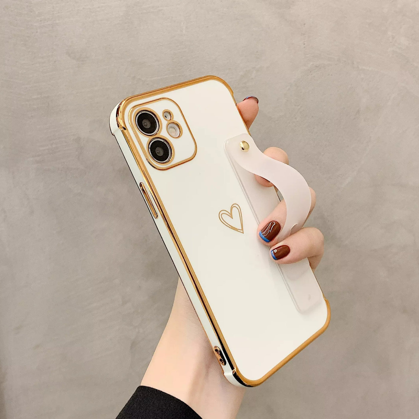 Electroplating Heart Case with Phone Holder
