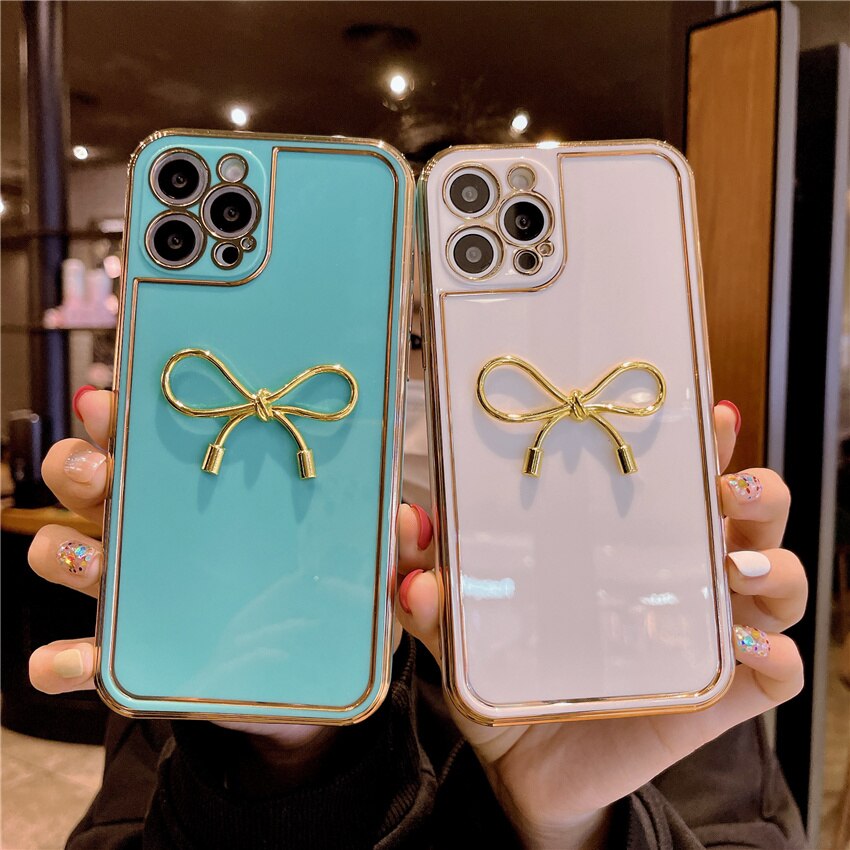 Luxury Plating 3D Bow Silicone Soft Case