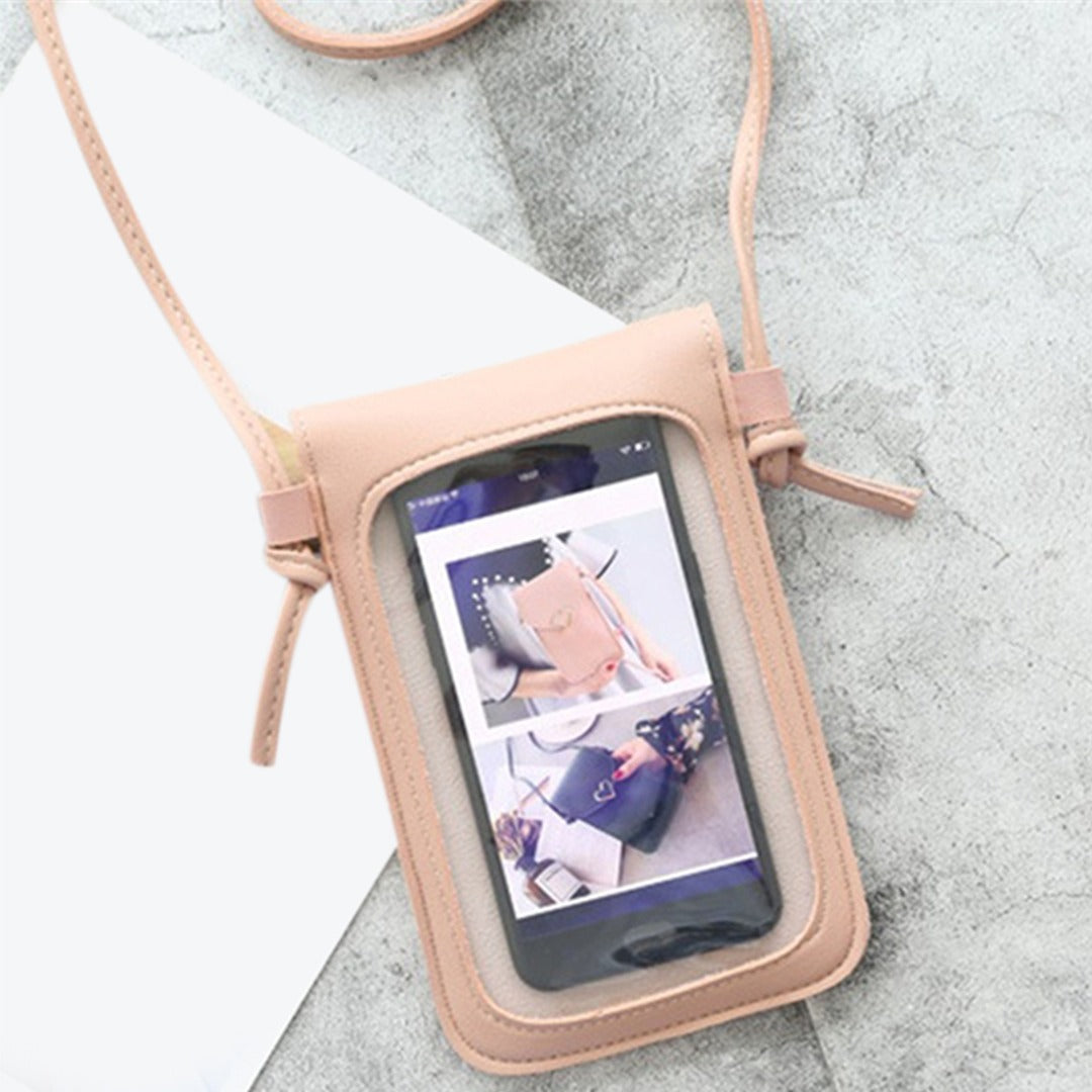 Crossbody Sling Bag With Clear Touch Screen Window