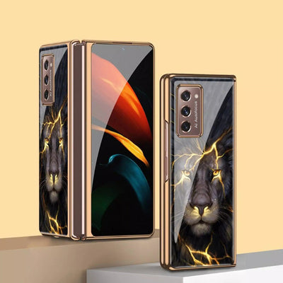 Galaxy Z Fold2 Lion Pattern Glass Case