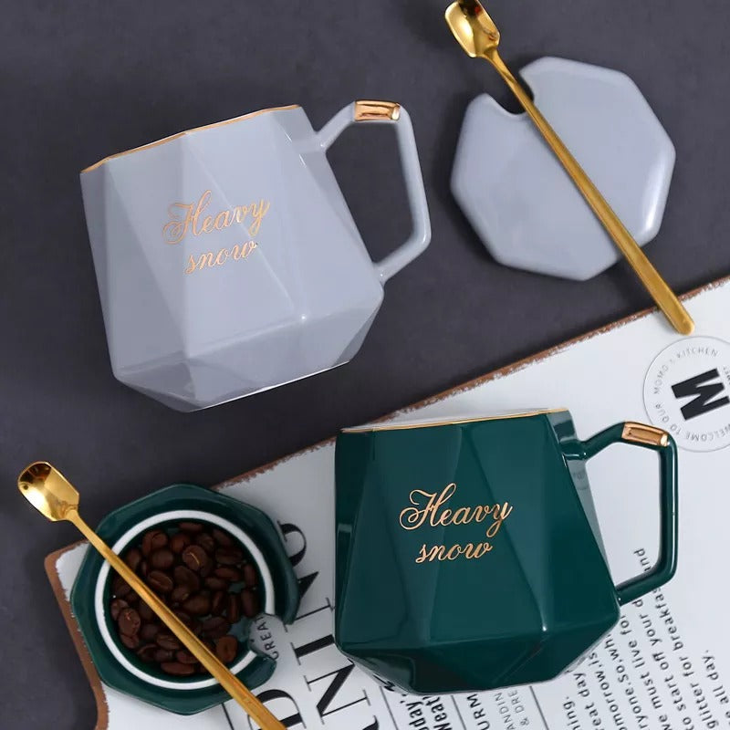 Coffee Mug with Lid And Spoon 