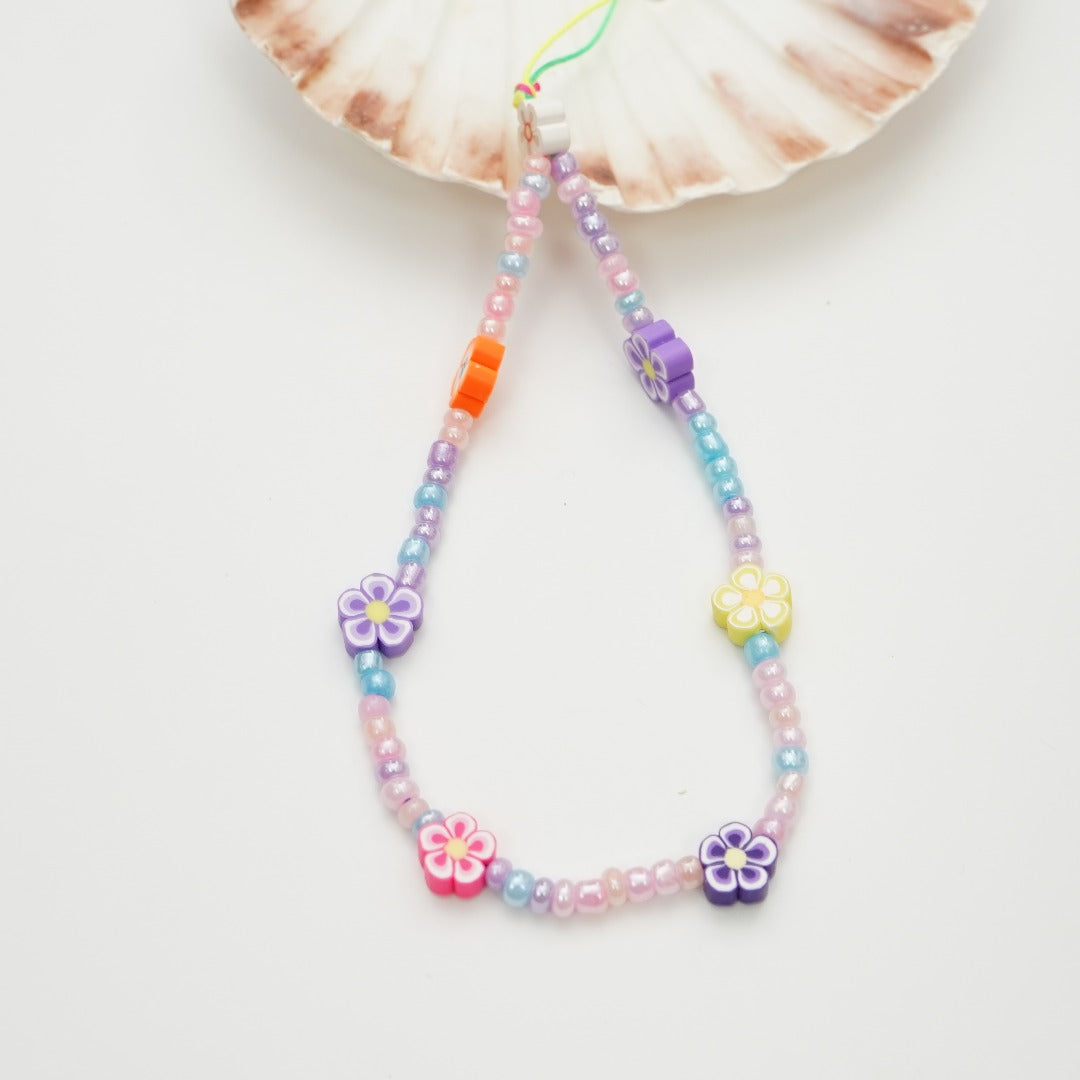 Floral - Multi Color Beaded Phone Charm