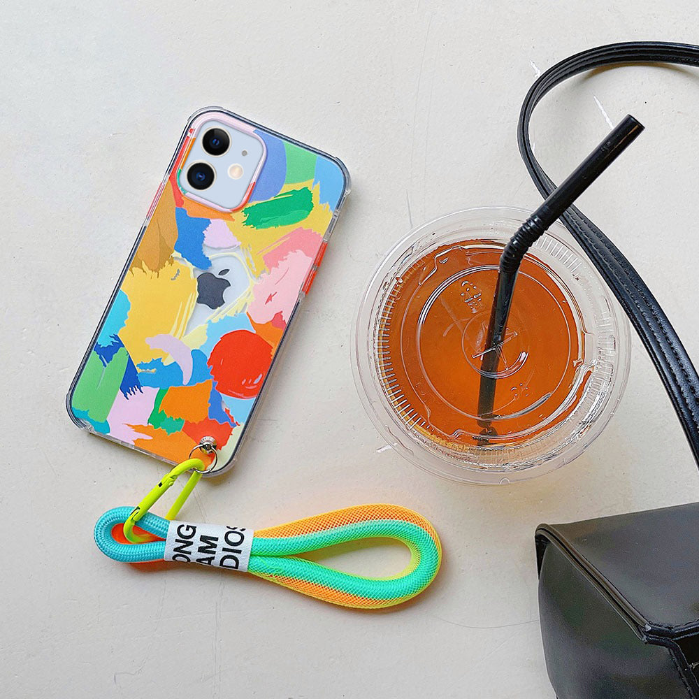 Aesthetic Artsy Painted Soft TPU Case With Lanyard