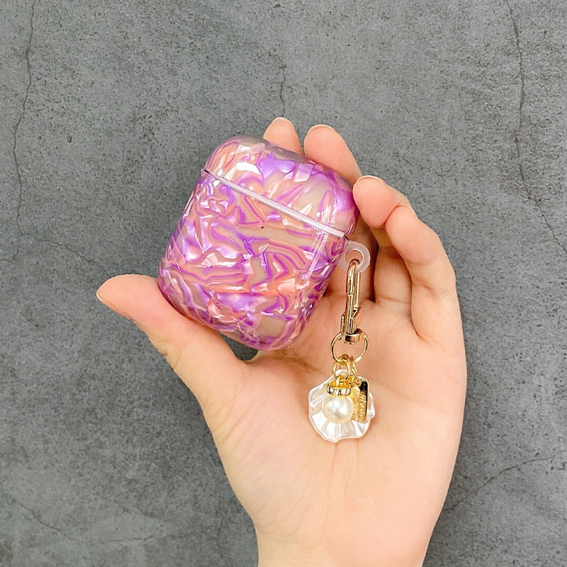 Luxury Pink Shiny Marble Case - AirPods 1/2