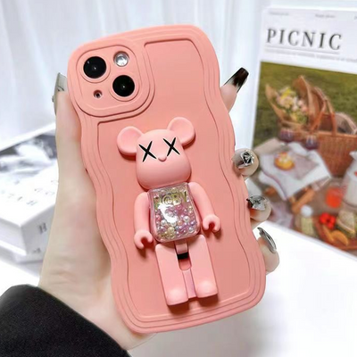 Cute Bear Stand Soft TPU Case - iPhone