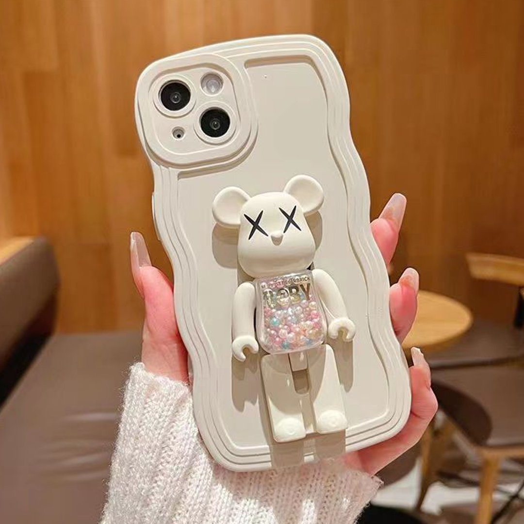Cute Bear Stand Soft TPU Case - iPhone