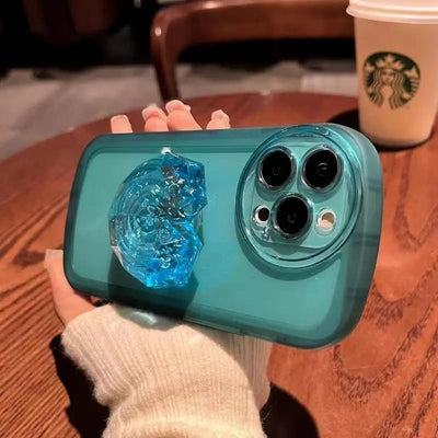 Crystal Heart Pop Socket Case