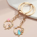 Adorable Rhinestone Kitten Keychain