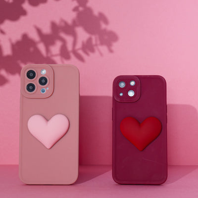 3d Love Heart Soft Phone Case