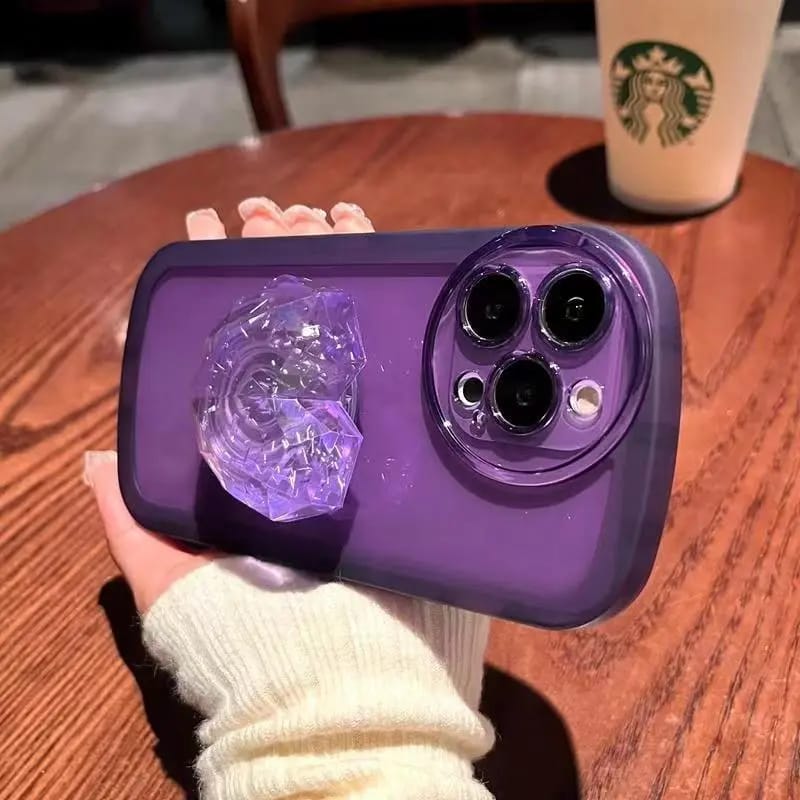 Crystal Heart Pop Socket Case