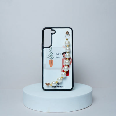 Aesthetic Self Love Case with Bracelet Chain - Samsung