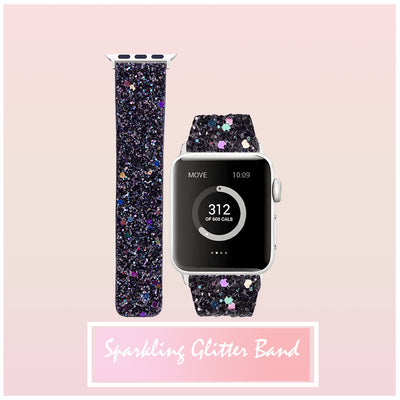 Sparkling Glitter Band for Apple Watch [42/44/45MM] - Black