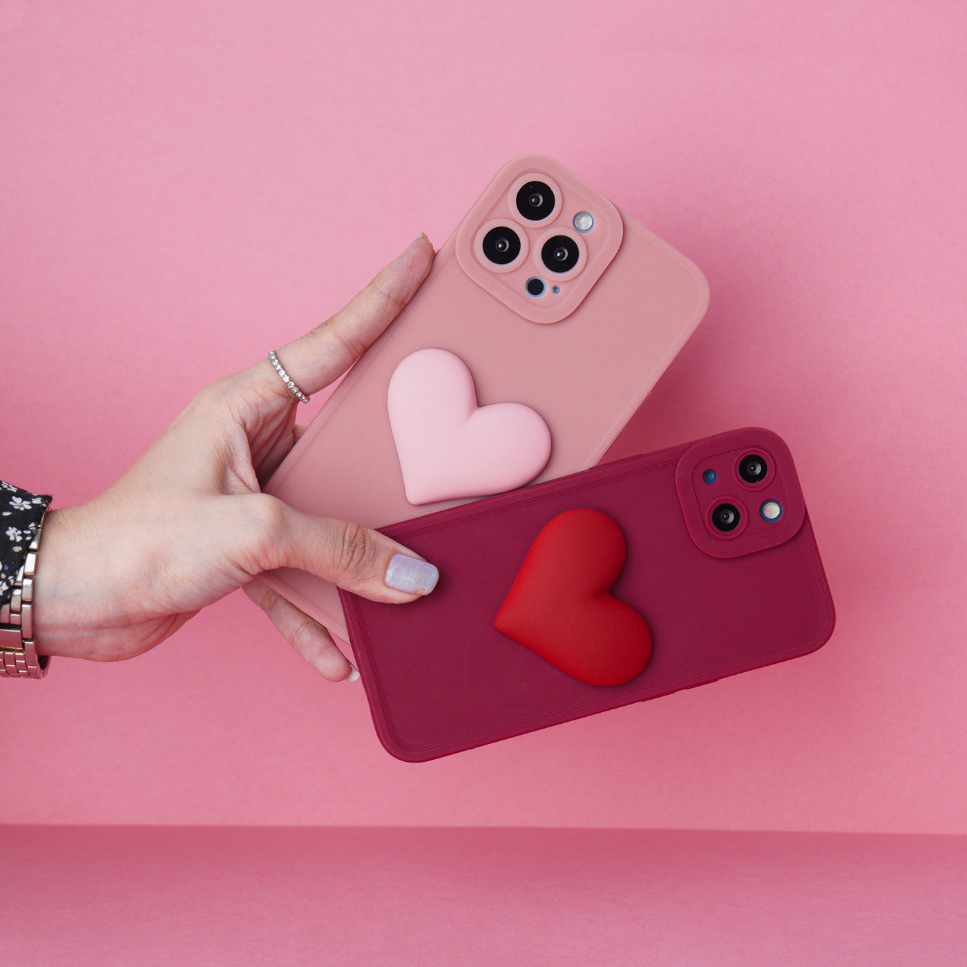 3d Love Heart Soft Phone Case
