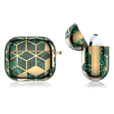 Luxury Gold Green Marble Case - AirPods 3