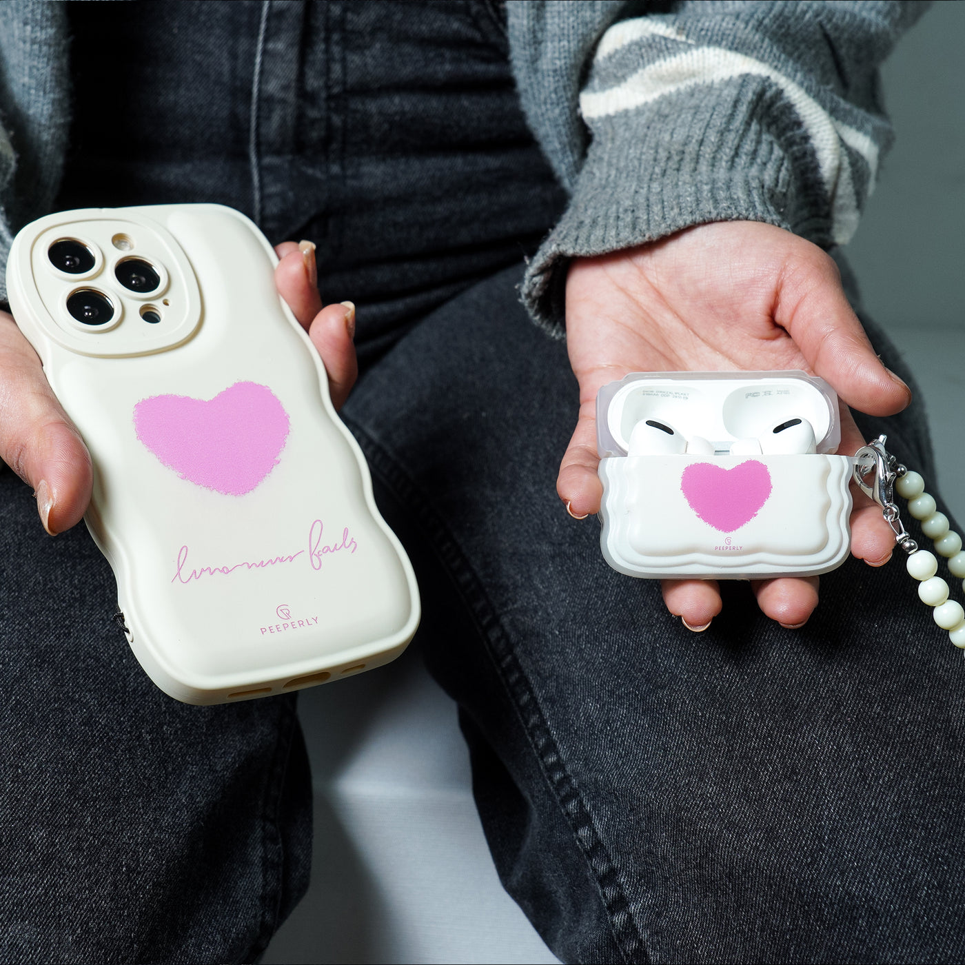 Heart Print Case - 3 in 1 Combo